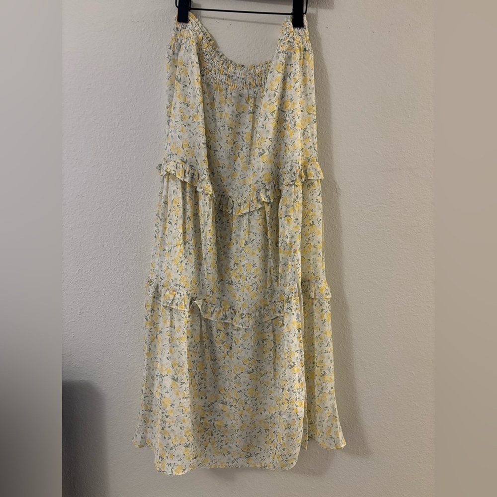 Floral Tiered Midi Skirt
